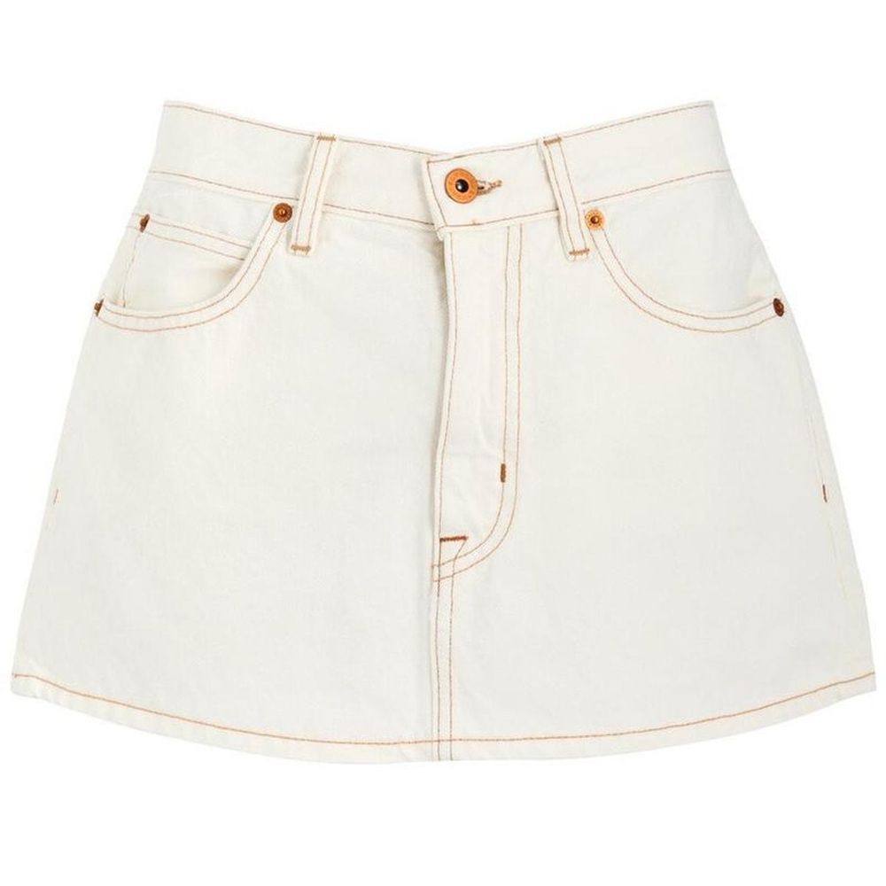 SLVRLAKE white denim mini skirt